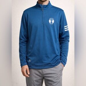Adidas Golf Climalite Quarter Zip Pullover Blue Large Performance Athletic